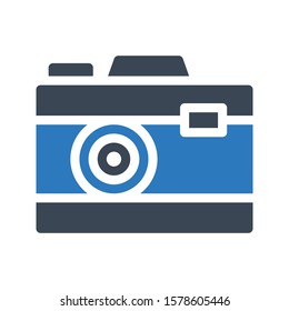 camera vector glyph color icon 
