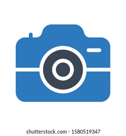 camera vector glyph color icon 