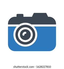 camera vector glyph color icon 