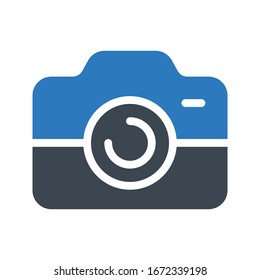 camera vector glyph color icon 
