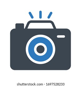 camera vector glyph color icon 