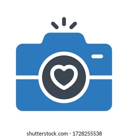 camera vector glyph color icon 