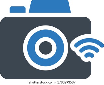 camera vector glyph color icon 