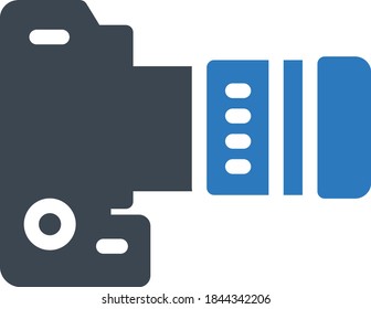 camera vector glyph colour icon 