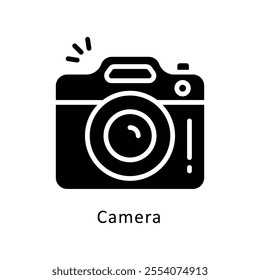 Camera vector Glyph Cricle Icon.Eps file 10