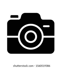 camera vector glyph flat icon 