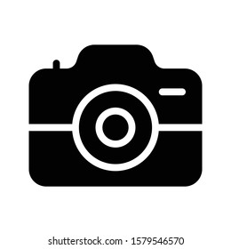 camera vector glyph flat icon 