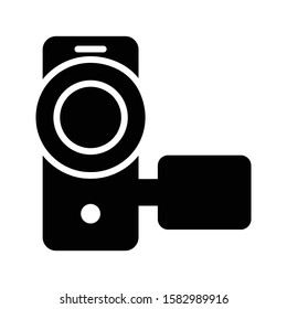 camera vector glyph flat icon 