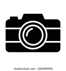 camera vector glyph flat icon 