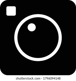 camera vector glyph flat icon 