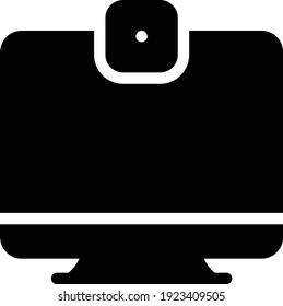 camera vector glyph flat icon