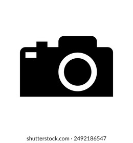 Camera vector icon, black color icon design.