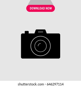 Camera Vector Icon, The black digital device for taking photos symbol. Simple, modern flat vector illustration for mobile app, website or desktop app 