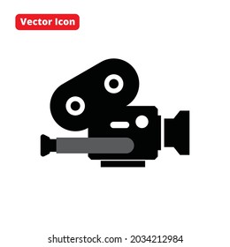icono del vector de cámara negro aislado
