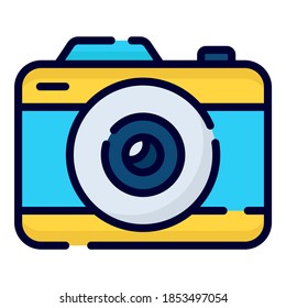camera vector icon. colored outline style for Web and Mobile.