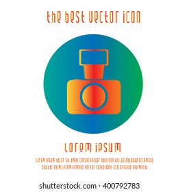 camera vector icon. Colorful variegated modern rounded simple isolated logo sign symbol.