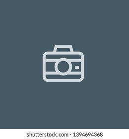 Camera vector icon. Camera concept stroke symbol design. Thin graphic elements vector illustration, outline pattern for your web site design, logo, UI. EPS 10.