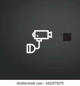 Camera vector icon. Camera concept stroke symbol design. Thin graphic elements vector illustration, outline pattern for your web site design, logo, UI. EPS 10.