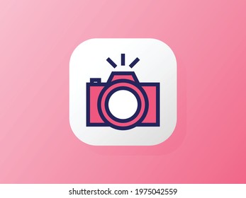 Camera vector icon design. Perfect for logo, website, presentation, application, social media, and more. Icon design duotone style.