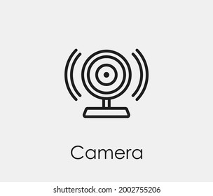 Camera vector icon. Editable stroke. Symbol in Line Art Style for Design, Presentation, Website or Apps Elements, Logo. Pixel vector graphics - Vector
