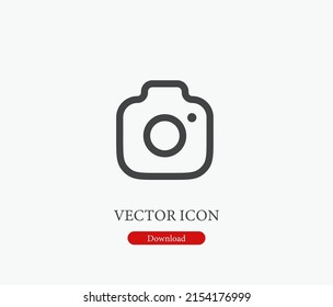 Camera vector icon. Editable stroke. Symbol in Line Art Style for Design, Presentation, Website or Mobile Apps Elements, Logo. Camera symbol illustration. Pixel vector graphics - Vector