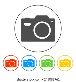 camera - vector icon. Flat vector illustrator 