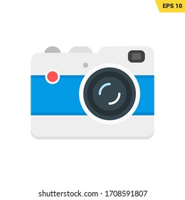 camera vector icon in flat style, isolated on white background