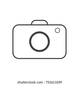 Camera vector icon, focus compact capture film