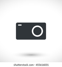 Camera vector icon. Graphic symbol for web design, logo. Gray glyph on a white background. Isolated sign.