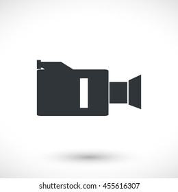 Camera vector icon. Graphic symbol for web design, logo. Gray glyph on a white background. Isolated sign.
