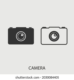 Camera vector icon illustration sign for web and design