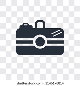 Camera vector icon isolated on transparent background, Camera logo concept