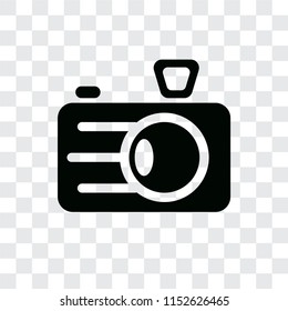 Camera vector icon isolated on transparent background, Camera logo concept