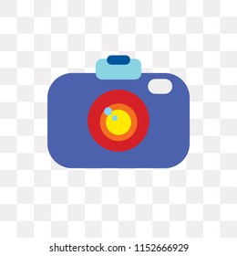 Camera vector icon isolated on transparent background, Camera logo concept