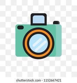 Camera vector icon isolated on transparent background, Camera logo concept