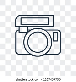 Camera vector icon isolated on transparent background, Camera logo concept