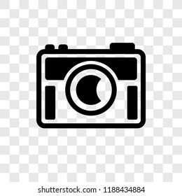 Camera vector icon isolated on transparent background, Camera transparency logo concept