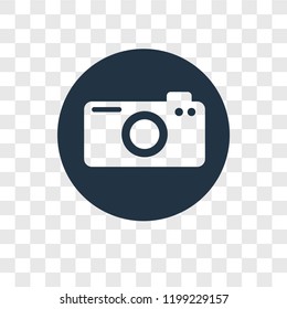 Camera vector icon isolated on transparent background, Camera transparency logo concept
