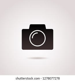Camera vector icon isolated on white background.