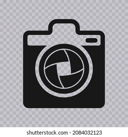 Camera vector icon isolated on transparent background. Vector icon for website or app ui.