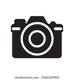 camera vector icon line art, silhouette illustration