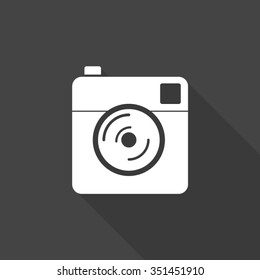 camera vector icon with long shadow