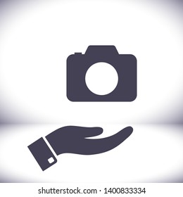 Camera  vector icon , lorem ipsum Flat design