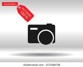 Camera vector icon , lorem ipsum Flat design