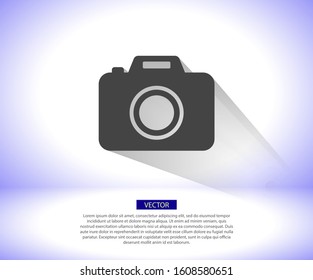 Camera vector icon , lorem ipsum Flat design