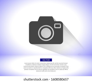 Camera vector icon , lorem ipsum Flat design