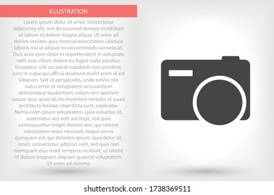 Camera vector icon , lorem ipsum Flat design