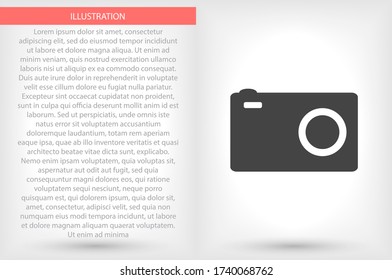 Camera vector icon , lorem ipsum Flat design