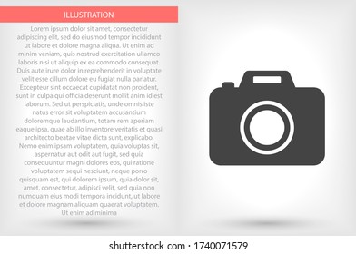 Camera vector icon , lorem ipsum Flat design