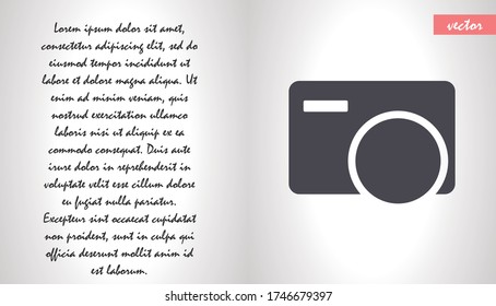 Camera  vector icon , lorem ipsum Flat design